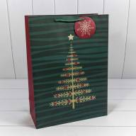 Пакет подарочный с блеском &quot;Ёлка&quot; (микс) 33*45*15 210г 1/10 1/80 Арт: 300357A - Пакет подарочный с блеском "Ёлка" (микс) 33*45*15 210г 1/10 1/80 Арт: 300357A