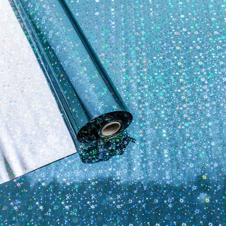 Плёнка 0,7*8,1м Голография 40мкм Лазурно-синий 1/10 1/120 Арт: 00070810-8