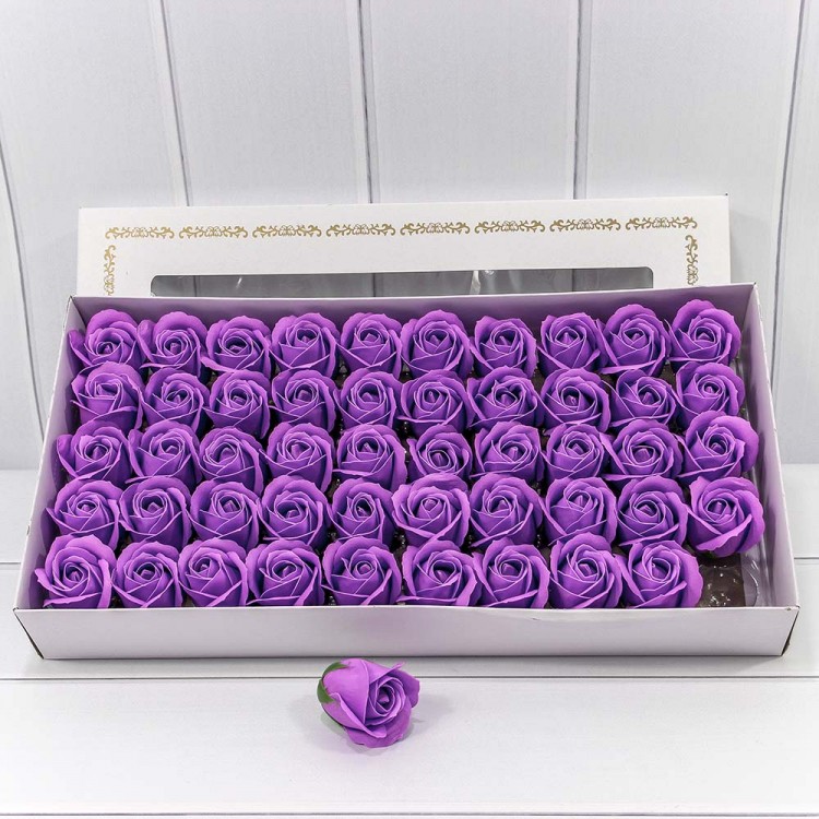 Декоративный цветок-мыло "Роза" класс А Тёмно-фиолетовый 5,5*4 50шт. 1/20 Арт: 420055/45