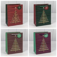 Пакет подарочный с блеском "Ёлка" (микс) 18*23*10 210г 1/10 1/180 Арт: 300357E