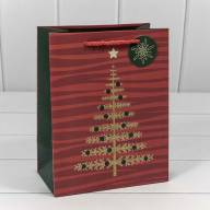 Пакет подарочный с блеском &quot;Ёлка&quot; (микс) 18*23*10 210г 1/10 1/180 Арт: 300357E - Пакет подарочный с блеском "Ёлка" (микс) 18*23*10 210г 1/10 1/180 Арт: 300357E