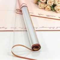Плёнка 0,57*10м матовая/глянцевая с окошком 55мкм Розовый 1/30 Арт: 1634/1