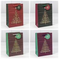 Пакет подарочный с блеском &quot;Ёлка&quot; (микс) 14*20*8 180г 1/10 1/320 Арт: 300357G - Пакет подарочный с блеском "Ёлка" (микс) 14*20*8 180г 1/10 1/320 Арт: 300357G