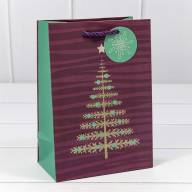 Пакет подарочный с блеском &quot;Ёлка&quot; (микс) 14*20*8 180г 1/10 1/320 Арт: 300357G - Пакет подарочный с блеском "Ёлка" (микс) 14*20*8 180г 1/10 1/320 Арт: 300357G