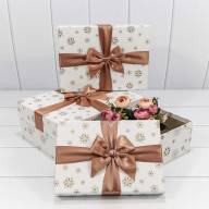 Коробки Прямоугольные Набор 1/3 28*21*11 &quot;Снежинки&quot; Белый 1/24 Арт: 720300-555 - Коробки Прямоугольные Набор 1/3 28*21*11 "Снежинки" Белый 1/24 Арт: 720300-555