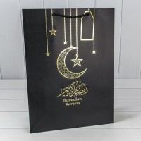 Пакет подарочный с тиснением "Ramadan" 31*42*12 210г Чёрный 1/20 1/80 Арт: 000274A