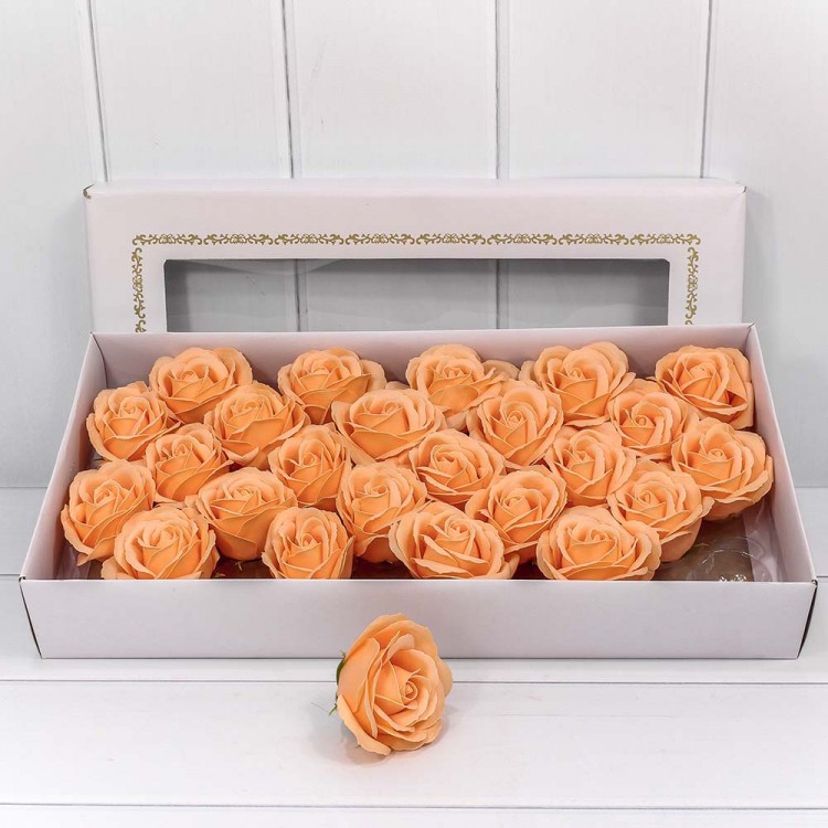 Декоративный цветок-мыло "Большая роза" Оранжевый 6,5*7 25шт. 1/20 Арт: 420053/3