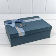 Коробки Прямоугольные Набор 1/3 29*21*9,5 с двойным бантом и сердечком Синий 1/12 Арт: 721631/2 - Коробки Прямоугольные Набор 1/3 29*21*9,5 с двойным бантом и сердечком Синий 1/12 Арт: 721631/2