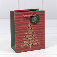 Пакет подарочный с блеском &quot;Ёлка&quot; (микс) 12*15*6,7 180г 1/10 1/240 Арт: 300357H - Пакет подарочный с блеском "Ёлка" (микс) 12*15*6,7 180г 1/10 1/240 Арт: 300357H