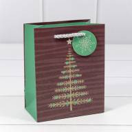 Пакет подарочный с блеском &quot;Ёлка&quot; (микс) 12*15*6,7 180г 1/10 1/240 Арт: 300357H - Пакет подарочный с блеском "Ёлка" (микс) 12*15*6,7 180г 1/10 1/240 Арт: 300357H