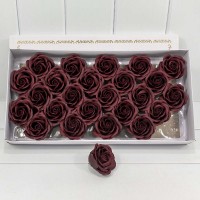 Декоративный цветок-мыло "Большая роза" Тёмно-бордовый 6,5*7 25шт. 1/20 Арт: 420053/21