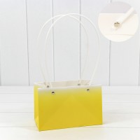 Пакет подарочный "Ваза для цветов" 19*12*10,5 260г "Градиент" Жёлтый 1/10 1/150 Арт: 000184GA/5