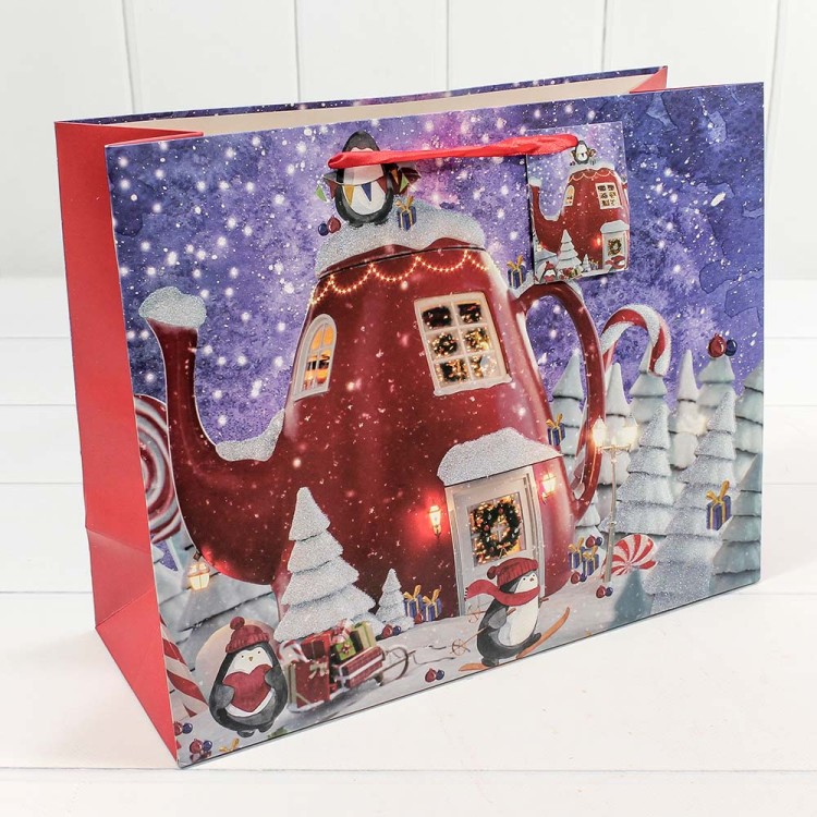 Пакет подарочный Люкс "Домик-чайник" 32*26*12 1/12 1/144 Арт: N22694