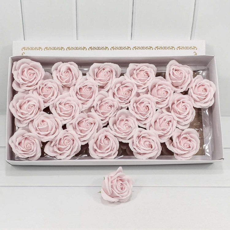 Декоративный цветок-мыло "Большая роза" Нежно-розовый 6,5*7 25шт. 1/20 Арт: 420053/44
