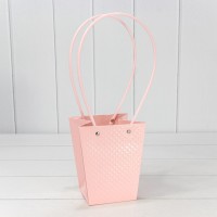 Пакет подарочный "Ваза для цветов" 15,5*13*9,5 260г "Ромбики" Персиковый 1/10 1/150 Арт: 000236G/2