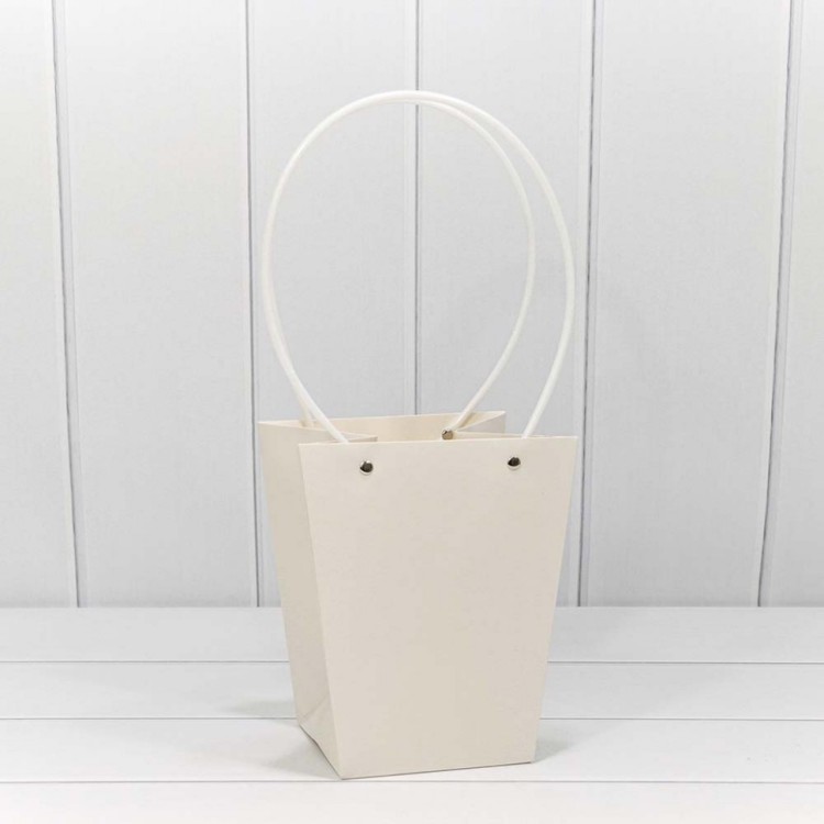 Пакет подарочный "Ваза для цветов" 20*17*12 Белый 1/10 1/120 Арт: 000170E/7