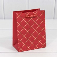Пакет подарочный "Ромб" Красный 12*15*7 1/20 1/480 Арт: 300391H/6