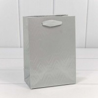 Пакет подарочный "Элегант" Серебряный 14*20*8 230г 1/20 1/240 Арт: 000156G/5