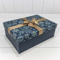 Коробки Прямоугольные Набор 1/3 35*25*12 "Узор" Синий 1/20 Арт: 720300-602