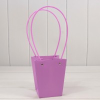 Пакет подарочный "Ваза для цветов" 15,5*13*9,5 Тёмно-сиреневый 1/10 1/150 Арт: 000170G/2066