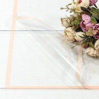 Плёнка в листах 57*57 (20 шт.) глянцевая с цветной рамкой 50мкм Персиковый 1/60 Арт: 1633/2