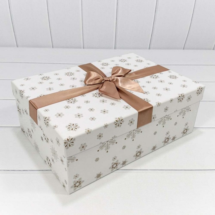 Коробки Прямоугольные Набор 1/3 35*25*12 "Снежинки" Белый 1/20 Арт: 720300-600