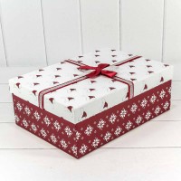 Коробки Прямоугольные Набор 1/3 35*25*13 "Новогодние шапочки" Белый/Винный 1/20 Арт: 720661/5