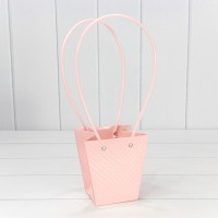 Пакет подарочный "Ваза для цветов" 12,5*12*8 260г "Ромбики" Персиковый 1/10 1/200 Арт: 000235H/2