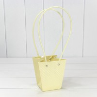 Пакет подарочный "Ваза для цветов" 12,5*12*8 260г "Ромбики" Песочный 1/10 1/200 Арт: 000235H/29