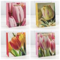 Пакет подарочный с блёстками "Тюльпаны" (микс) 18*23*10 210г 1/20 1/360 Арт: 000256E - Пакет подарочный с блёстками "Тюльпаны" (микс) 18*23*10 210г 1/20 1/360 Арт: 000256E