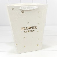 Пакет подарочный "Ваза для цветов" 25*30*16 260г "Flower Garden" Белый 1/10 1/200 Арт: 000233K/4