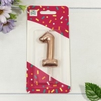 Свечи цифры 6 см бронзовый