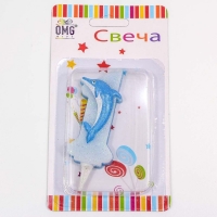 Свечи цифры 6 см "Дельфин"